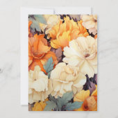 Invitation Mariage floral jaune, orange et ivoire (Dos)