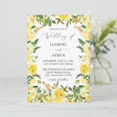 Invitation Mariage Floral Jaune V2 (Debout devant)