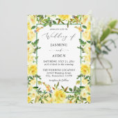 Invitation Mariage floral jaune V3 (Debout devant)