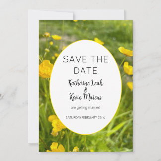 Invitation Mariage floral jaune vif