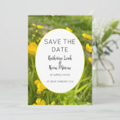 Invitation Mariage floral jaune vif (Debout devant)