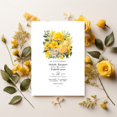Invitation Mariage floral jaune vif