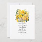 Invitation Mariage floral jaune vif (Devant)