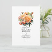 Invitation Mariage Floral Just Peachy (Debout devant)