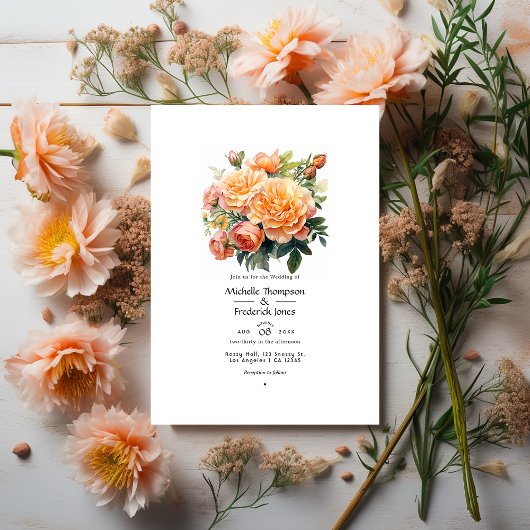 Invitation Mariage Floral Just Peachy