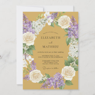 Invitation Mariage Floral Laurel Moutarde