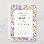 Invitation mariage floral lavande (Devant)