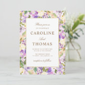 Invitation mariage floral lavande (Debout devant)