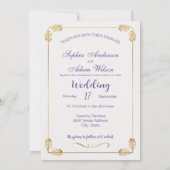 Invitation Mariage Floral Lavande Et Aquarelle Dorée (Dos)