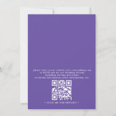 Invitation Mariage Floral Lavande Pourpre Code QR Rustique (Dos)