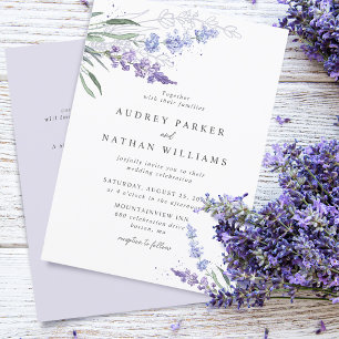 Invitation Mariage Floral Lavande Romantique avec Détails