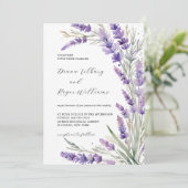Invitation Mariage Floral Lavande Rustique (Debout devant)