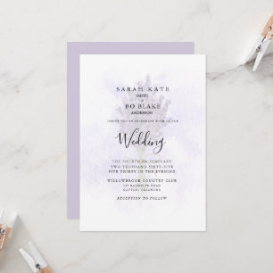 Invitation Mariage floral Lavande Splash sans parents indiqué