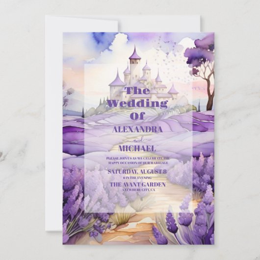 Invitation Mariage Floral Lavender (Devant)