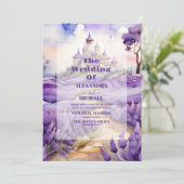 Invitation Mariage Floral Lavender (Debout devant)