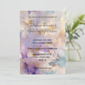 Invitation Mariage floral Lavender Gold Glam (Debout devant)