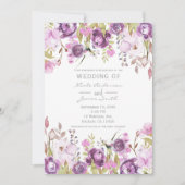 Invitation Mariage Floral Lavender Lilac (Devant)