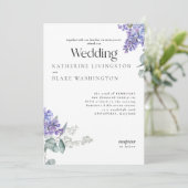 Invitation Mariage floral Lilac (Debout devant)