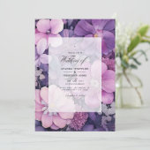 Invitation Mariage floral Lilac, Mauve et Argent (Debout devant)