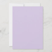Invitation Mariage floral Lilac moderne Lavender Mauve Script (Dos)