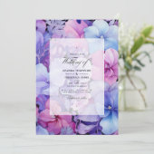 Invitation Mariage floral Lilac, Periwinkle et Lavender (Debout devant)