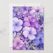 Invitation Mariage floral Lilac, Periwinkle et Lavender (Dos)