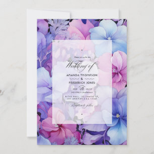 Invitation Mariage floral Lilac, Periwinkle et Lavender