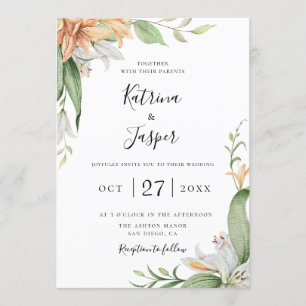 Invitation Mariage floral Lily moderne