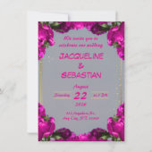 Invitation Mariage Floral Magenta Gras (Devant)