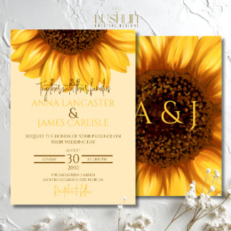 Invitation Mariage floral Mariage de tournesol