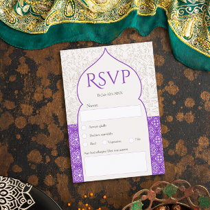 Invitation Mariage floral marocain pourpre