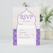 Invitation Mariage floral marocain pourpre (Debout devant)