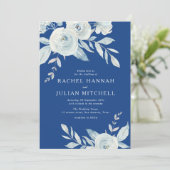 Invitation Mariage floral marseille bleu (Debout devant)