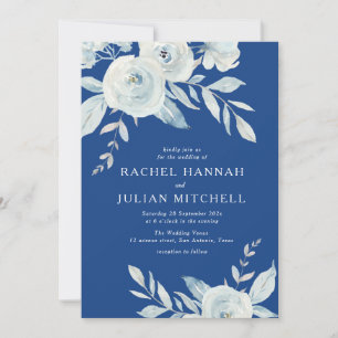 Invitation Mariage floral marseille bleu
