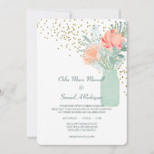Invitation Mariage floral Mason en verre dépoli (Devant)