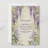 Invitation Mariage floral mauve à la Wisteria (Devant)