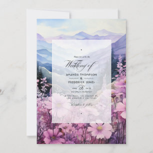 Invitation Mariage floral Mauve de montagne