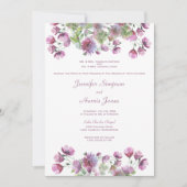 Invitation Mariage floral mauve doux (Devant)