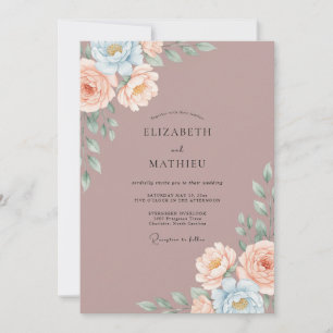Invitation Mariage Floral Mauve Envoûtant