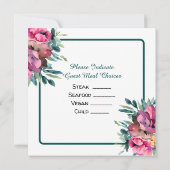 Invitation Mariage floral Mauve et Bourgogne RSVP (Dos)