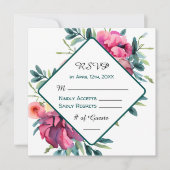 Invitation Mariage floral Mauve et Bourgogne RSVP (Devant)