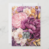 Invitation Mariage floral Mauve et Gold (Dos)