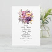 Invitation Mariage floral Mauve et Gold (Debout devant)