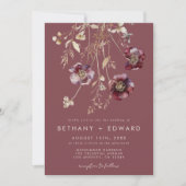 Invitation Mariage floral Mauve Fall (Devant)