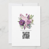 Invitation Mariage floral mauve pourpre et verdure (Dos)