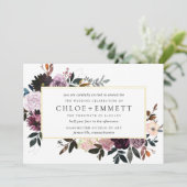 Invitation Mariage floral mauve rose et pourpre (Debout devant)