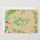 Invitation Mariage Floral Mer Coquillage Palmier Plage (Dos)