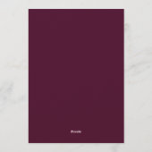 Invitation Mariage Floral Merlot (Dos)