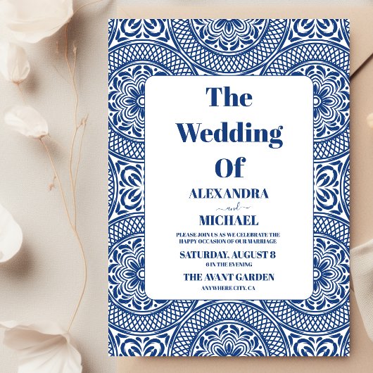 Invitation Mariage floral mexicain de broderie Fiesta