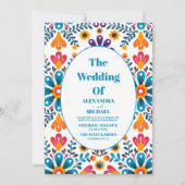 Invitation Mariage floral mexicain de broderie Fiesta (Devant)
